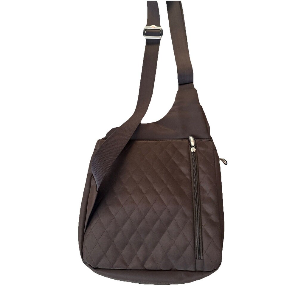 TRAVELON Brown‎ Crossbody Messenger Shoulder Anti-Theft Travel Assessories NWOT - Picture 11 of 12
